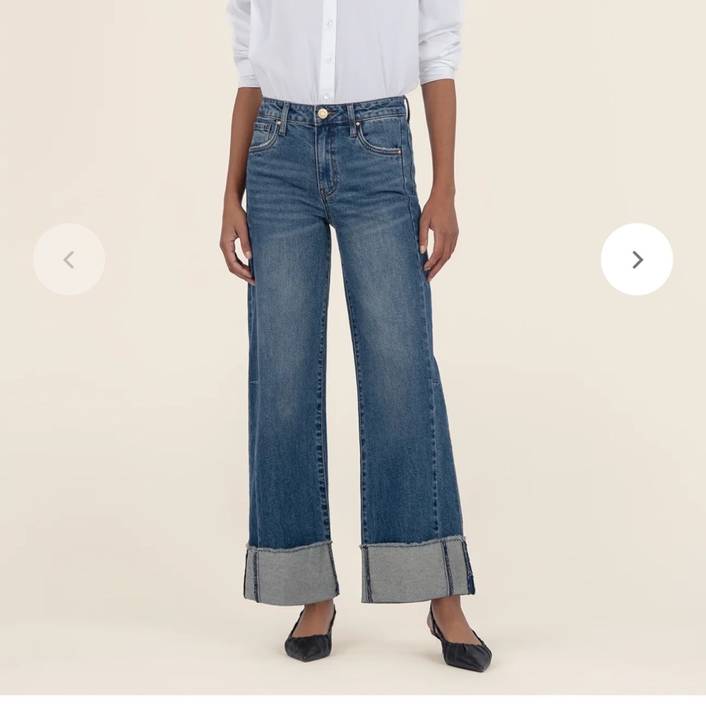 Kut From The Kloth Meg Fab Ab Wide Leg Cuff- Size 8- NWOT